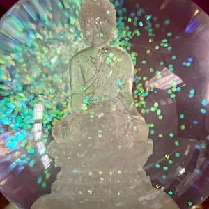 Beautiful Crystal Buddha in Snow Globe